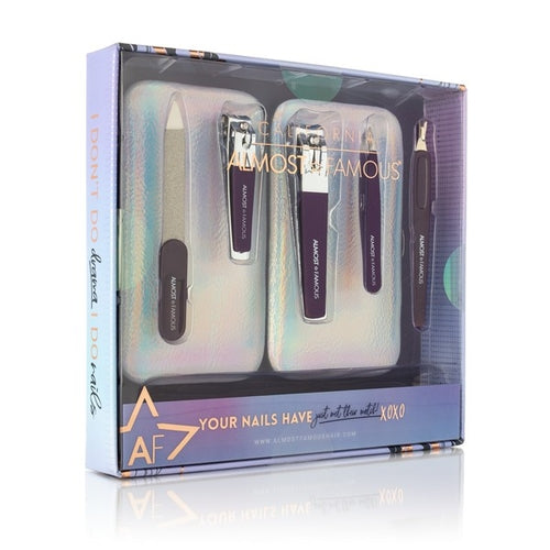 Manicure Kit w/ Silver Holographic travel case