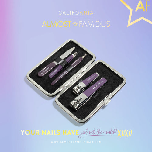 Manicure Kit w/ Silver Holographic travel case
