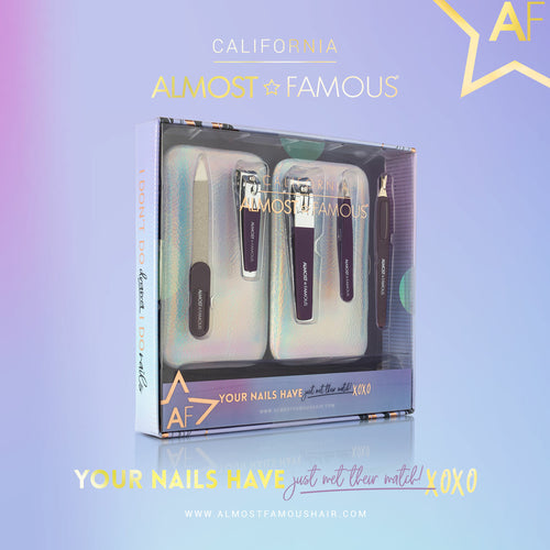 Manicure Kit w/ Silver Holographic travel case
