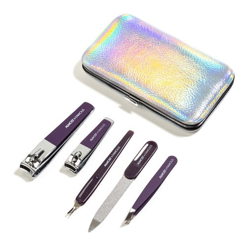 Manicure Kit w/ Silver Holographic travel case